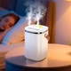 Зволожувач повітря Hoco HX35 Mist 2L double spray humidifier LED-підсвічування Три режими розпилення для сну та роботи Білий - изображение 8