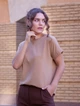 Жіноча шовкова світло-коричнева футболка FashionYouWant S коричневий 43450190 - зображення 1