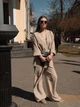 Жіночий костюм з віскози у бежевому кольорі (кімоно, майка та брюки) 215-074 44 - изображение 5