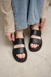 Женские босоножки PARADIZE SHOES из натуральной кожи черного цвета с застежкой липучка со стелькой Memory Foam 36 размер (стелька 23 см) - изображение 3