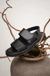 Женские босоножки PARADIZE SHOES из натуральной кожи черного цвета с застежкой липучка со стелькой Memory Foam 36 размер (стелька 23 см) - изображение 5