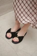 Женские шлепанцы PARADIZE SHOES из натуральной замши черного цвета со стелькой Memory Foam 37 размер (стелька 23,8 см) - изображение 1