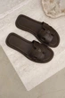 Жіночі шльопанці з натуральної шкіри темно-коричневого кольору PARADIZE SHOES з устілкою Memory Foam 38 розмір (устілка 23,8 см) - зображення 2