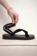 Женские босоножки PARADIZE SHOES из натуральной замши черного цвета со стелькой Memory Foam 40 размер (стелька 25,5 см) - изображение 6