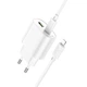Мережевий зарядний пристрій Hoco C109A, 1Type-C, 1USB, PD, QC, 20W, кабель Type-C to Lightning, Білий - зображення 4