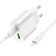 Мережевий зарядний пристрій Hoco C109A, 1Type-C, 1USB, PD, QC, 20W, кабель Type-C to Lightning, Білий - зображення 5