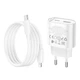 Мережевий зарядний пристрій Hoco C109A, 1Type-C, 1USB, PD, QC, 20W, кабель Type-C to Lightning, Білий - зображення 6