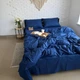 Комплект постельного белья Ell Home (турецкий ранфорс) Синий 134 семейный 70/70 на резинке 180/200/35 - изображение 4