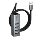 USB Хаб HOCO HB1A 4-in-1 converter (USB to 4xUSB 2.0, 1m). Gray - зображення 1