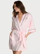 Халат Victoria's Secret Pretty Blossom Iconic Stripe Satin Short Robe M/L Рожева смужка (27178674D) - изображение 1