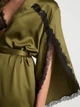 Халат сатиновий Victoria's Secret Very Sexy Satin Rose Lace-Trim Midi Robe M/L Зелений (27178668D) - зображення 3