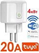 Розумна WiFi-розетка 2шт 20А 4400Вт Smart Tuya з таймером та моніторингом енергоспоживання - изображение 3