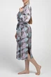 Женский шелковый халат с растительным принтом Giulia LEAFSONG 7338/050 M Multicolor-mokko print, под пояс, домашний - изображение 4