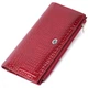 Лакированный кошелек с фактурой под рептилию из натуральной кожи ST Leather 22715 Красный - изображение 1