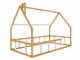 Детская кроватка домик Монтессори на полу от Busy Wood Модель 1 с ограждением 200x90 см натуральное дерево - изображение 5