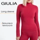 Бесшовная женская водолазка с короткой горловиной Giulia LONG SLEEVE NECK L/XL Bordo-winterberry, базовая облегающая - изображение 1