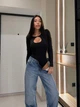 Боди AO803 Черное Oversize S-L - изображение 2