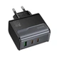 Зарядний пристрій HOCO CS75A Star Speed PD70W 2xType-C 1xUSB charger Black (6942007653862) - зображення 3