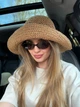 Соломʼяна панама з регульованим полем One Size темно-бежева - изображение 2