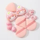 Спонжи для макияжа 12 шт Onigiri Cat, набор спонжей для макияжа разных форм, розовый - изображение 2
