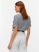Футболка хлопковая женская Vero Moda 10336075 L Snow White/Moni Navy Blazer (5715871669694) - изображение 2