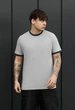 Футболка Мужская Стаф Светло-серая Графит Двухцветная Базовая Staff Lu Light Gray & Graphite S (388282) - изображение 1
