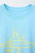 Футболка Zara для хлопчика 11-12 зріст 152, блакитна з принтом - изображение 3
