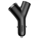 Автомобильное зарядное устройство Baseus Y type dual USB+cigarette lighter extended car charger 3.1 A Black - изображение 1