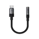 Аудіокабель ACEFAST J12 Type-C to 3.5mm female, nylon braid, 0,15m, Чорний - изображение 1