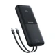 Павербанк Baseus 10000mAh 22.5W з вбудованими кабелями Type-C та Lightning, швидка зарядка, дисплей Чорний PJP31 - зображення 1
