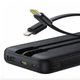 Павербанк Baseus 10000mAh 22.5W з вбудованими кабелями Type-C та Lightning, швидка зарядка, дисплей Чорний PJP31 - зображення 2