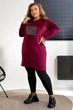 Туника женская однотонная велюровая, цвет бордовый, L-XL, 257R338 - изображение 6