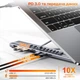 USB-C хаб-підставка 7-в-1 Choetech M57 HDMI 4K@30Hz, 2 USB 3.0, USB-C Data, USB-C PD 100W, SD-card, TF-card (43-00174) - зображення 6