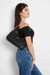 Жіноча чорна сумка ASSIA TOP ZIP SHOULDER BAG Guess OS HWQG8499180 - изображение 2