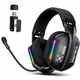 Бездротові ігрові навушники Onikuma GT808 геймерська Bluetooth гарнітура з мікрофоном та RGB Black (19118) - зображення 2