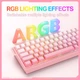 Рожева ігрова клавіатура для ПК Onikuma G-96 з RGB підсвіткою, механічна, геймерська бездротова клавіатура для ігор - зображення 4