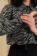 Жіноча сорочка з принтом з італійського крепу вільного крою Seventeen L-XL Хакі (2000000192758) - изображение 3