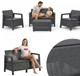 Набір пластикових меблів для саду Keter Scandi Linea 2 Seater Set 270924 графіт/сірий - зображення 2