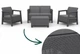 Набір пластикових меблів для саду Keter Scandi Linea 2 Seater Set 270924 графіт/сірий - зображення 8