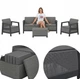 Набір пластикових меблів для саду Keter Scandi Linea ІІІ Seater Set 270923 графіт/сірий - зображення 9