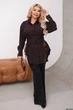 Костюм-двойка женский из софта и трикотажа с блузой и лосинами весенне-летний G&M k-129310 50-52 Размер цвет шоколад - изображение 1