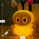 Ночник аккумуляторный Labubu желтый 2.5 Вт 14x11x8.5 см USB светодиодный из силикона для детей - изображение 8