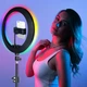 Кільцева LED лампа 26 см RGB з ДУ пультом живлення від USB для блогерів та візажистів LJJ-26 - зображення 6