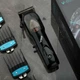 Аккумуляторная машинка для стрижки волос VGR V653 10 Вт 250 г USB керамические и титановые лезвия 4 насадки черный - изображение 2