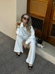 Жіночий костюм — сорочка і брюки молочного кольору L-XXL - зображення 7