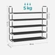 Полиця для взуття SONGMICS LSH55HV1, п'ятирівнева 28×92×99 см. тонка та компактна, металевий каркас, полиці з нетканого матеріалу, Чорна - зображення 2