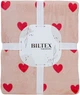 Плед Biltex Flannel бежевый с принтом Sweet Hearths Двуспальный 180х200 см (4820298413995) - изображение 1