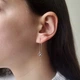 Серебряные серьги протяжки цепочки Клевер с камнями серебро 925 пробы Родированное 6682р 1.39г - изображение 6