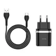 Мережевий зарядний пристрій з кабелем HOCO C12Q Smart QC3.0 charger set(Type-C) 18W Чорний - изображение 3