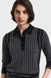 Жіноче чорне вовняне поло з візерунком HOUNDSTOOTH Gant S 4805367 - изображение 4